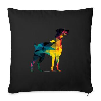 Colorful dog - Beautiful dog - Sofa pillowcase 17,3'' x 17,3'' (45 x 45 cm) - black - Front