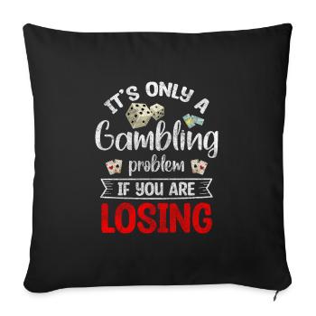 Card Game Luck Play Game - Sofa pillowcase 17,3'' x 17,3'' (45 x 45 cm) - black - Front