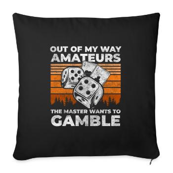 Jeu de cartes - Housse de coussin décorative 45 x 45 cm - noir - Devant