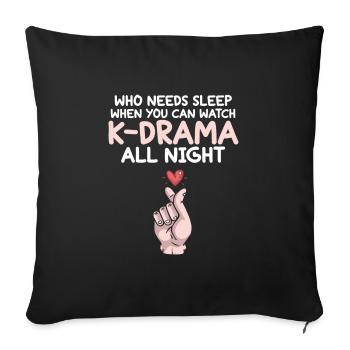 Conception de la série K-pop K-drama - Housse de coussin décorative 45 x 45 cm - noir - Devant