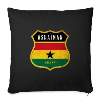 Design du drapeau Ashaiman du Ghana - Housse de coussin décorative 45 x 45 cm - noir - Devant