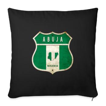Design du drapeau d'Abuja, Nigeria - Housse de coussin décorative 45 x 45 cm - noir - Devant
