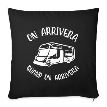 on arrivera quand on arrivera - Housse de coussin décorative 45 x 45 cm - noir - Devant