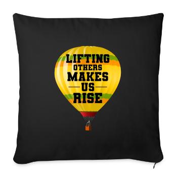 Hot Air Ballooning Hopper Balloon Ride Balloonist - Sofa pillowcase 17,3'' x 17,3'' (45 x 45 cm) - black - Front