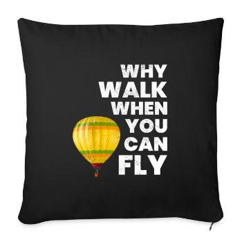 Montgolfière Montgolfière Montgolfière - Housse de coussin décorative 45 x 45 cm - noir - Devant