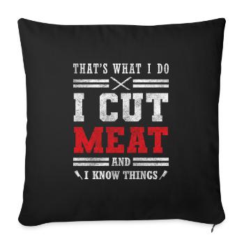 Butcher Butcher Schwein Handwerk - Sofa pillowcase 17,3'' x 17,3'' (45 x 45 cm) - black - Front