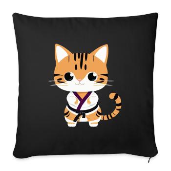 Chatons de karaté - Housse de coussin décorative 45 x 45 cm - noir - Devant