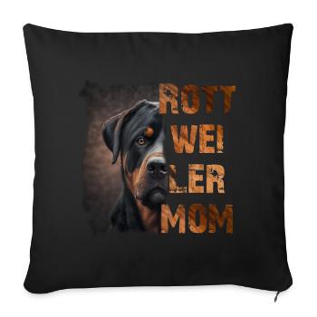 Rottweiler - Sofa pillowcase 17,3'' x 17,3'' (45 x 45 cm) - black - Front