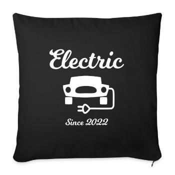 Électrique depuis 2022 - Housse de coussin décorative 45 x 45 cm - noir - Devant