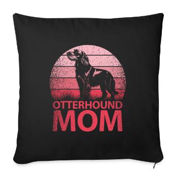Otterhound Otter Chien Maman Maîtresse Rose - Housse de coussin décorative 45 x 45 cm - noir - Devant