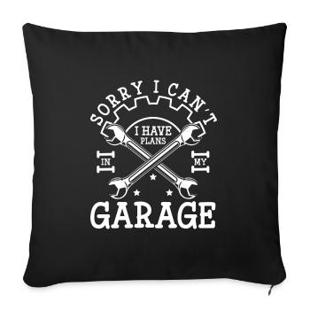 Outillage Travail Plombier Charpentier - Housse de coussin décorative 45 x 45 cm - noir - Devant