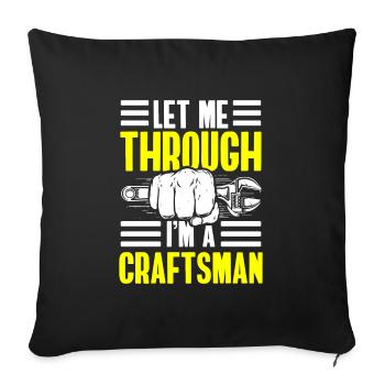 Métier d’outilleur charpentier maître constructeur - Housse de coussin décorative 45 x 45 cm - noir - Devant