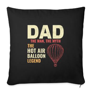 Hot Air Ballooning Hopper Balloon Dad Balloonist - Sofa pillowcase 17,3'' x 17,3'' (45 x 45 cm) - black - Front