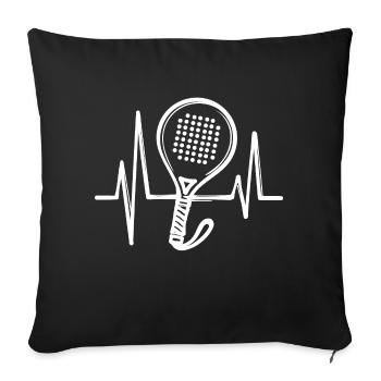 Raquette Joueur de Padel Jeu de Padel Sports Loisirs - Housse de coussin décorative 45 x 45 cm - noir - Devant