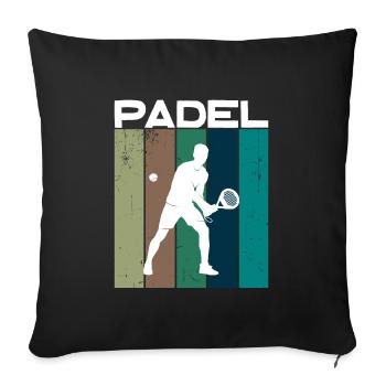 Entraînement Padel Player Balles de raquette de tennis - Housse de coussin décorative 45 x 45 cm - noir - Devant