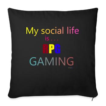 My Social Life is... - Sofakissenbezug 45 x 45 cm - Schwarz - Vorne