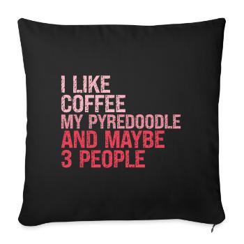 Standard Pyredoodle Mom Mistress Saying Pink - Sofa pillowcase 17,3'' x 17,3'' (45 x 45 cm) - black - Front