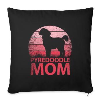 Standard Pyredoodle Mom Mistress Dog Mama Mama - Sofa pillowcase 17,3'' x 17,3'' (45 x 45 cm) - black - Front
