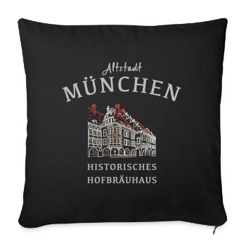 Hofbräuhaus historique Munich, Bavière - Housse de coussin décorative 45 x 45 cm - noir - Devant