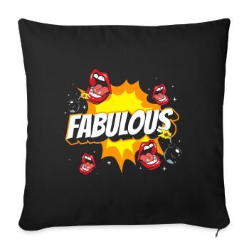 Comic style style speech bubble Pow! - Sofa pillowcase 17,3'' x 17,3'' (45 x 45 cm) - black - Front