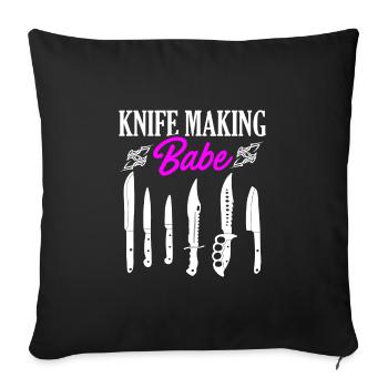 Knife Making Babe Knives Design - Sofa pillowcase 17,3'' x 17,3'' (45 x 45 cm) - black - Front