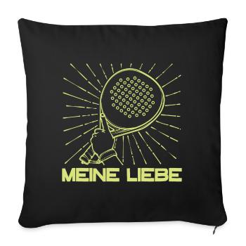 Tournoi de raquette de joueur Padel Sport - Housse de coussin décorative 45 x 45 cm - noir - Devant