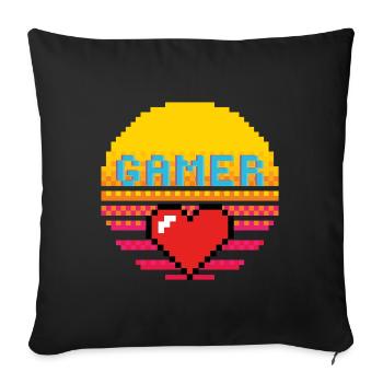 Gambler Retro Sunset - Housse de coussin décorative 45 x 45 cm - noir - Devant