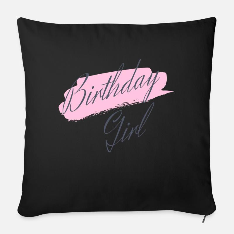 Birthday Girl - Sofakissenbezug 45 x 45 cm - Schwarz
