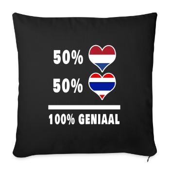 Thailand und die Niederlande 100% Genius Flagge - Sofakissenbezug 45 x 45 cm - Schwarz - Vorne