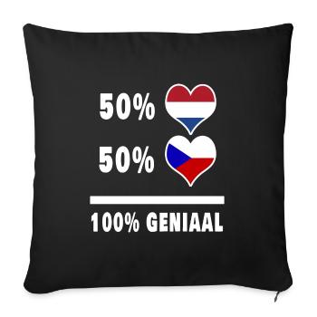 République tchèque et Pays-Bas 100% Genius Vl - Housse de coussin décorative 45 x 45 cm - noir - Devant