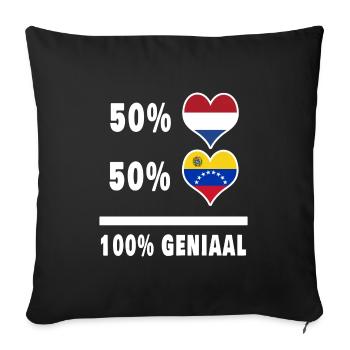 Venezuela et Pays-Bas Drapeau 100% Genius - Housse de coussin décorative 45 x 45 cm - noir - Devant