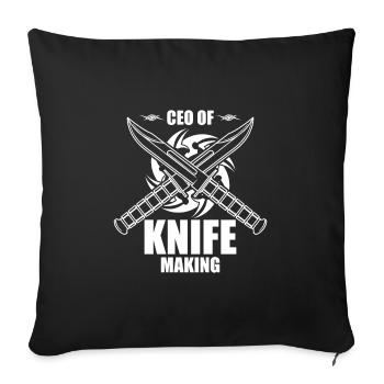 Ceo of Knife Making - Sofa pillowcase 17,3'' x 17,3'' (45 x 45 cm) - black - Front