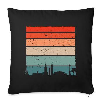Sunset Skyline Gradient Tee - Sofa pillowcase 17,3'' x 17,3'' (45 x 45 cm) - black - Front