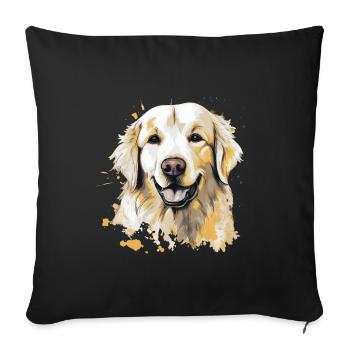 Golden Retriever - Sofakissenbezug 45 x 45 cm - Schwarz - Vorne