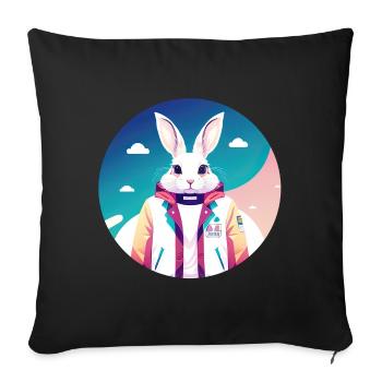 Bunny, Rabbit, Easter Bunny - Sofa pillowcase 17,3'' x 17,3'' (45 x 45 cm) - black - Front