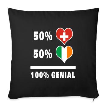 Ireland and Switzerland 100% Awesome Flag - Sofa pillowcase 17,3'' x 17,3'' (45 x 45 cm) - black - Front