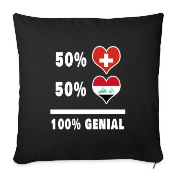 Iraq and Switzerland 100% Awesome Flag - Sofa pillowcase 17,3'' x 17,3'' (45 x 45 cm) - black - Front