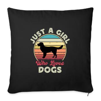 German Longhaired Pointer Dog Silhouette Retro - Sofa pillowcase 17,3'' x 17,3'' (45 x 45 cm) - black - Front