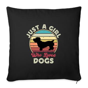 Glen De Imaal Terrier Dog Silhouette Rétro Coucher de Soleil - Housse de coussin décorative 45 x 45 cm - noir - Devant