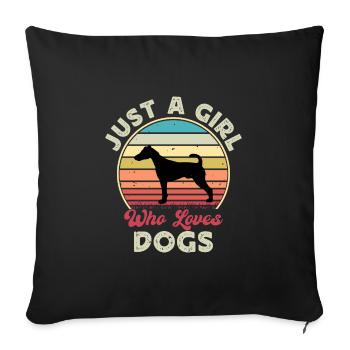 Fox Terrier Smooth Dog Silhouette Retro Sunset - Housse de coussin décorative 45 x 45 cm - noir - Devant