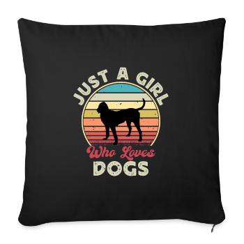 Gascon Saintongeois Dog Silhouette Retro Sunset - Housse de coussin décorative 45 x 45 cm - noir - Devant