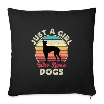 Galgo Espanol Dog Lover Silhouette Vintage Sunset - Sofa pillowcase 17,3'' x 17,3'' (45 x 45 cm) - black - Front