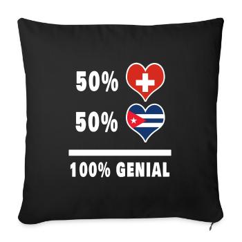 Cuba and Switzerland 100% Awesome Flag - Sofa pillowcase 17,3'' x 17,3'' (45 x 45 cm) - black - Front