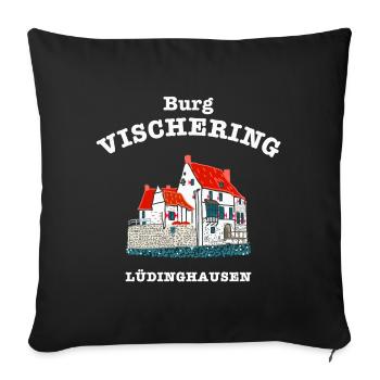 Lüdinghausen Burg Vischering, Münsterland - Sofakissenbezug 45 x 45 cm - Schwarz - Vorne