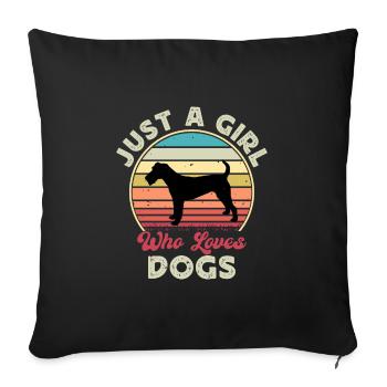 Irish Terrier Dog Lover Silhouette Vintage Sunset - Sofa pillowcase 17,3'' x 17,3'' (45 x 45 cm) - black - Front