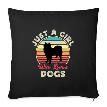 Husky Dog Silhouette Vintage Sunset for Dog Lovers - Sofa pillowcase 17,3'' x 17,3'' (45 x 45 cm) - black - Front