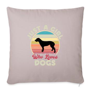 Irish Wolfhound Dog Love Silhouette Vintage Sunset - Sofa pillowcase 17,3'' x 17,3'' (45 x 45 cm) - light taupe - Front