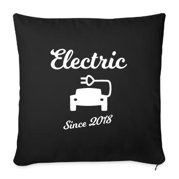 Électrique depuis 2018 - Housse de coussin décorative 45 x 45 cm - noir - Devant
