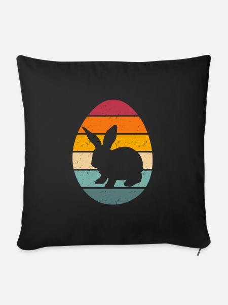 Easter Egg with bunny - Sofakissenbezug 45 x 45 cm - Schwarz