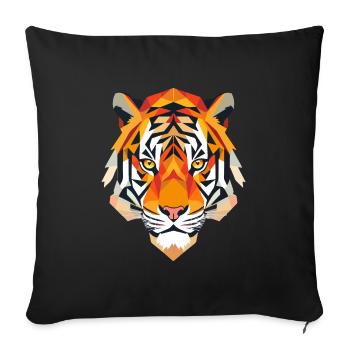 Stylized Tiger, Geometric - Sofa pillowcase 17,3'' x 17,3'' (45 x 45 cm) - black - Front